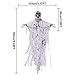 LUKAT Halloween Hanging Ghost Decorations,5.24FT Scary Skeleton Flying Ghost Prop Skull with Creepy Sound and Glowing Eyes for Indoor/Outdoor Decor