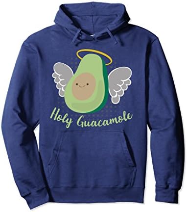Unisex Holy Guacamole! Funny Halo Angel Avocado Hoodie Large Navy