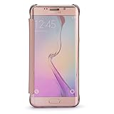 Samsung Galaxy S6 edge plus Case,Mirror Smart Clear View Window Flip Case Cover For Samsung Galaxy S6 edge plus - rose gold
