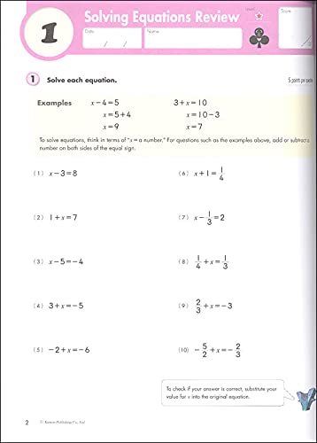 Kumon Algebra-Grades 6-8 (Kumon Middle School Math Workbooks) (Kumon Math Workbooks) Kumon Algebra-Grades 6-8 (Kumon Middle School Math Workbooks) (Kumon Math Workbooks) Paperback