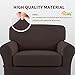 Easy-Going 2 Pieces Microfiber Stretch Chair Slipcover – Spandex Soft Fitted Sofa Couch Cover Washable Furniture Protector with Elastic Bottom Kids Pet Chocolate