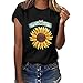 DondPO Sunflower T-Shirt Women Cute Funny Graphic Tee Teen Girls Casual Short Sleeve Tunic Shirt Tops Blouse