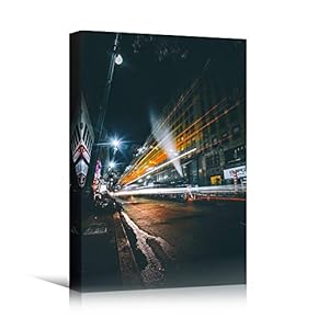 signwin Canvas Wall Art Street Lights Cityscape Colorful...