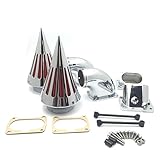 HTT Motorcycle Chrome Billet Aluminum Cone Spike Air Cleaner Kit Intake Filter For Suzuki Boulevard M109 (All Years)