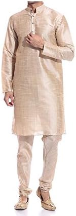 Himansh Fashion Men's Coffee Color Double Tone Silk Kurta Pyjama