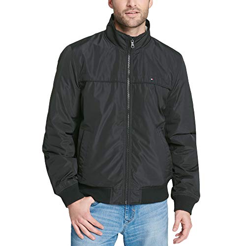 Tommy Hilfiger Men's Performance Faux Memory Bomber Jacket, Black, L