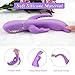 Rabbit Vibrator Dildo with Softest Dual Density Silicone for G Spot Clitoris Anal Triple Stimulation, PALOQUETH Rechargeable Waterproof Personal Vibrator with 7X7 Vibration Modes for Women, Purple