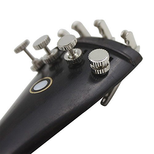 Kinglos 4/4 4/3 Violin 3-in-1 Accessory Part Kit Ebony Tailpiece Fine Tuners Nylon Tailgut