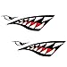 MonkeyJack 2 Pieces Shark Mouth Decals Sticker Fishing Boat Canoe Kayak Graphics Accessories - Waterproof and Durable
