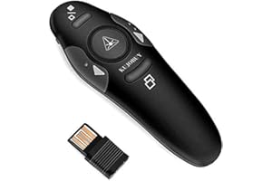 KUJOBUY RF 2.4GHz Wireless Presenter Remote Presentation USB Control PowerPoint PPT Clicker PowerPoint Presentation Clicker PPT Remote Control Laser Pointer Slide Advancer Support Mac