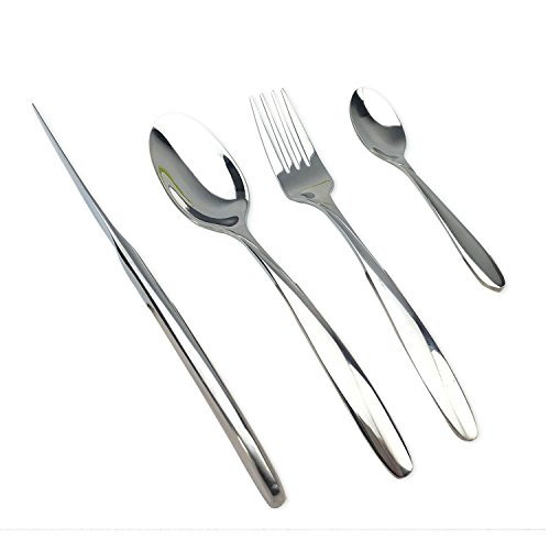 Cutlery , Home Use Stainless Steel Western Tableware, 4-Piece Dinnerware Set knife fork spoon teaspoon by Alytimes