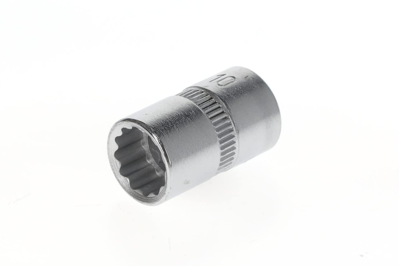 GEDORE Socket, 1/4" 6.3 mm drive, Bi-hex, 10 mm AF, Tool, D 20 10, Chrome-plated steel