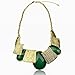 Less Like Gothic Green Resin Cameo Chunky Bib Statement Necklace Pendant
