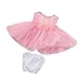 Jili Online Lace Dress Pink Striped Skirt Fit 18 inch American Journey Girl My Life Doll