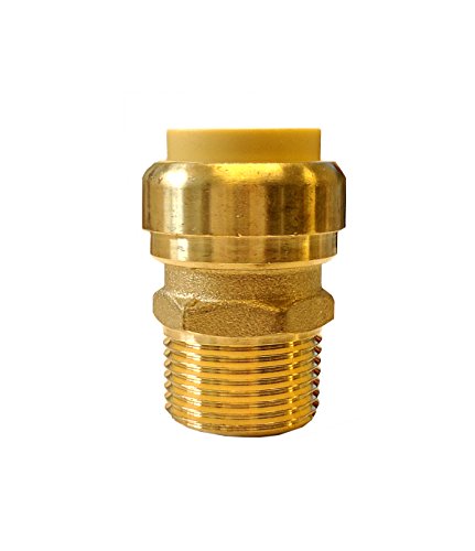Libra Supply Lead Free 1 inch Push-Fit Male Adapter, Push to Connect, Push x MIP(Click in for more size options), 1'', 1-inch Brass Pipe Fitting Plumbing Supply