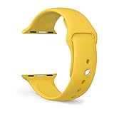 FanTEK 42mm S/M Sports Silicone Replacement Wrist Strap for iWatch Apple Watch Series 1 Series 2, Yellow