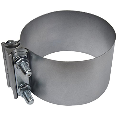 4" Butt Joint Exhaust Band Clamp - Aluminized Steel for 4" Exhaust Pipe, Muffler, Elbow and Exhaust Tubing Connection