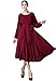 BUENOS NINOS Women's Long Sleeve Crew Neck Loose Chiffon Long Maxi Dress with Belt
