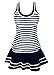 Caterstory Women's Vintage Navy Stripe Tankini Swimsuit Swim Dress Bathing Suit