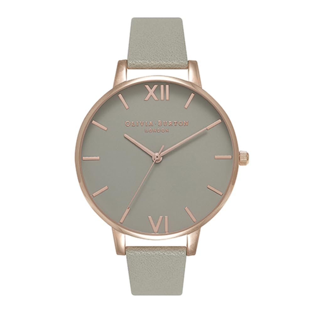 Olivia Burton Analogue Quartz Watch for Women Grey DIAL Collection with Grey Leather Strap - OB15BD61