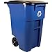 Rubbermaid Commercial Products Fg9W2773Blue Brute Rollout Heavy-Duty Wheeled Recycling Can/Bin, 50-Gallon, Blue Recycling primary