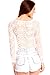 Lolli Couture SHEER LONG SLEEVES FLORAL LACE CASUAL TOP