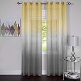 Rainbows and Sunshine Set of 2 Ombre Sheer Window Curtain Panels (52