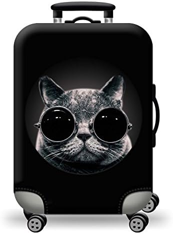 Luggage Cover Protector Dustproof Protective Bag for Suitcase (L (26- 28 inch Luggage), Cat)