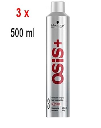 3 x Schwarzkopf Osis Haarspray - Session starke Kontrolle - 500 ml
