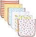 Amazon Essentials Unisex Kids' Burp Cloths, Pack of 6, Multicolor/Fruit/Stripe, One Size
