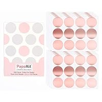 PapaKit Large Round Polka Dot Confetti Wall Decal Baby Nursery Child Kid Boy Girl Bedroom Home Decor | Creative Art Design Pattern | Safe Removable Adhesive (Rose Gold Metallic, 2 Inches x 120 Pieces)