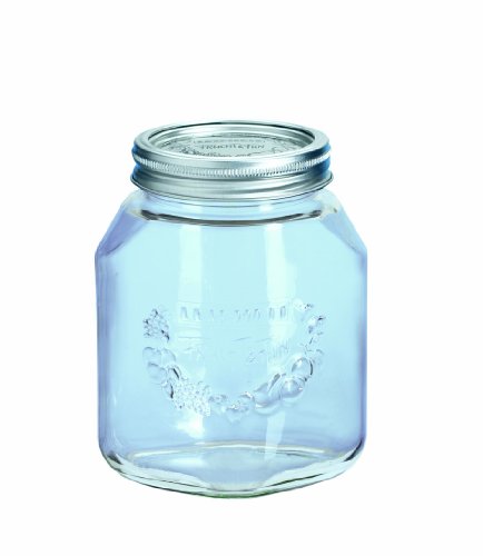 Leifheit 36303 4-Cup Preserve Jar, 1-Liter, Set of 6