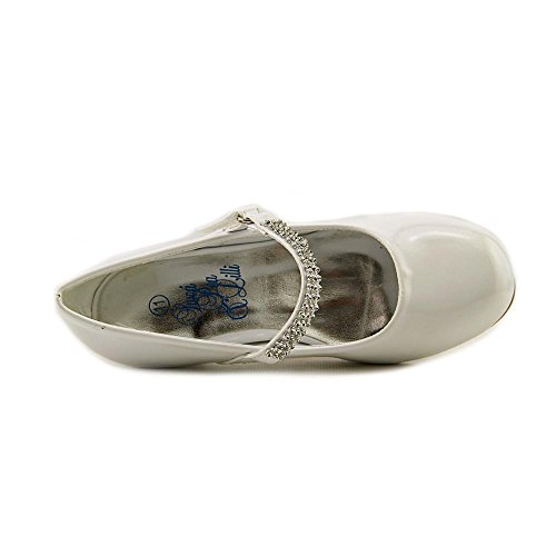 Girls Low Heel Girls Dress Shoe with Rhinestone Strap (10, Ivory)