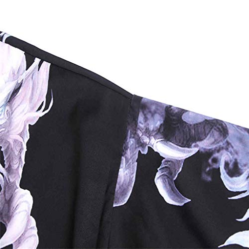 LOOKAA Summer Japanese Five Point Sleeves Kimono Cloak Jacke Top Blouse Sweater for Mens and Womens Black