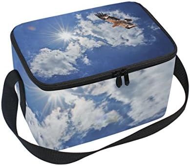 American Bald Eagle Insulated Lunch Box Cooler Bag Reusable Tote Outdoor Travel Picnic Bags