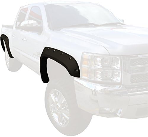 Monkey AutosportsBolt-On Design Fender Flares compatible with 2007-2013 Chevrolet Silverado (Standard Bed (6'6")/Long Bed (8') Models). Full 4 Piece Set
