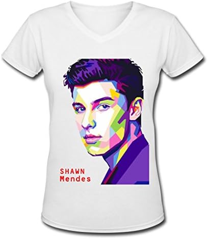 FZ Shawn Mendes fashion shirt V-Neck T-Shirt For Women 2016 M