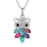 TOJEAN Mothers Day Gifts 'Owl of Minerva' Necklace Women Jewelry Pendant Made with Swarovski Crystal, Birthday Gift for Her