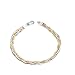 Amberta Women's 925 Sterling Silver Braided Herringbone Chain Bracelet (Length 7.5 inch): Multicoloured