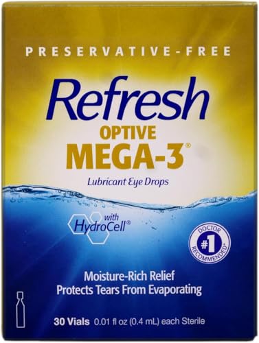 Refresh Optive Mega-3 Lubricant Single-Use Sterile Containers Eye Drops 30 ea (…