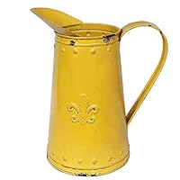 Yoillione Farmhouse Pitcher Vase Rustic Outdoor Decor, Country Vases Decorative Metal Vase for Flowers, Vintage Milk Jug Country Items for Kitchen, Plant Pots Outdoor Farmhouse Decor for The Home