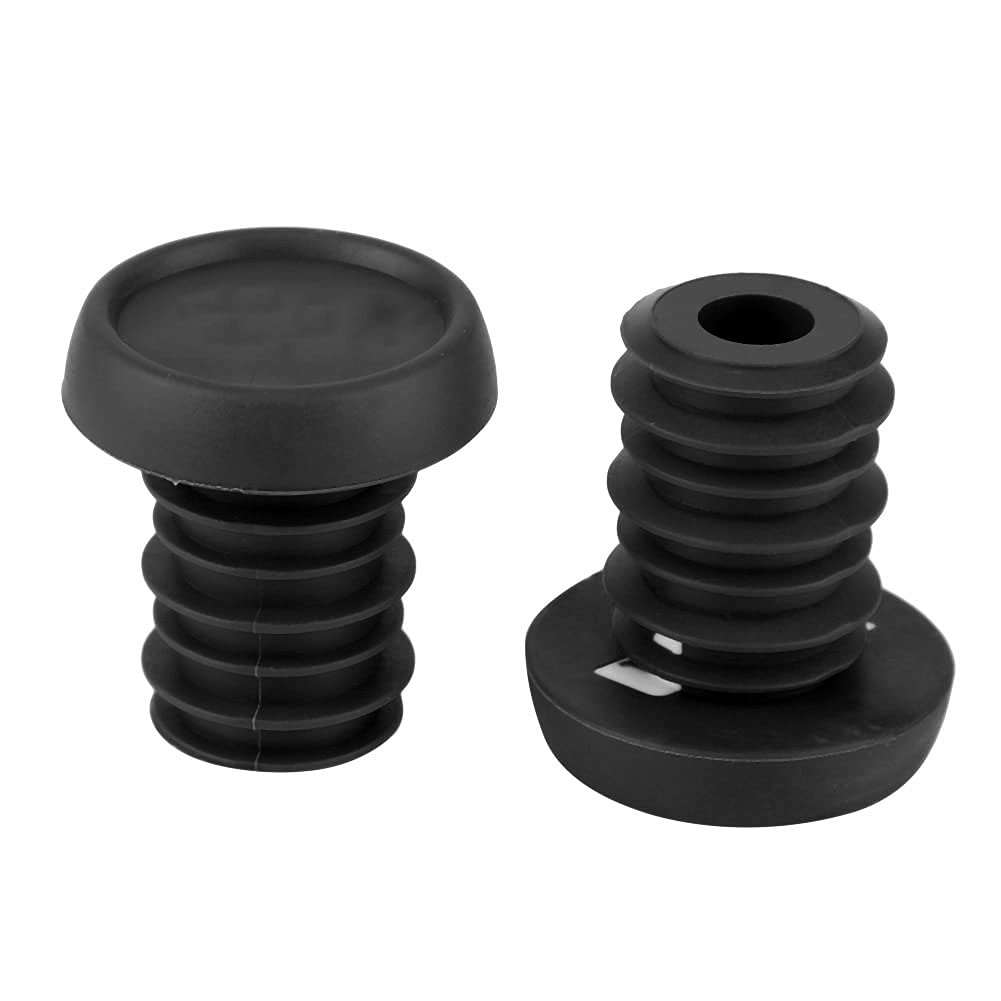 Uxsiya 1 Pair Handlebar End Rubber Handlebar End Plugs Bike Rubber Handlebar Plugs for 22.2mm Handlebar(ODI stopper black)
