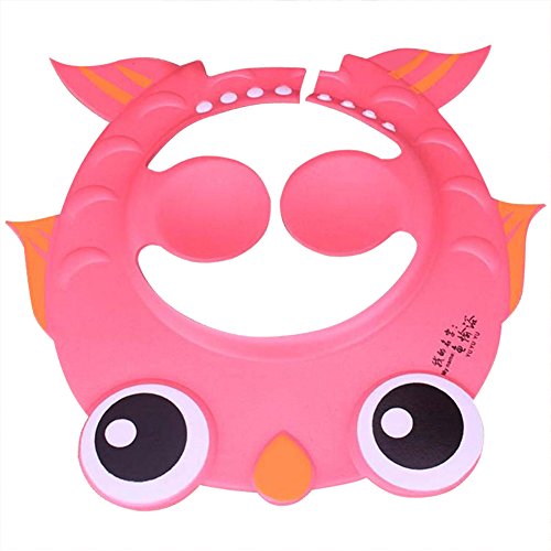 GZQ 2pcs Baby Shower Cap Safe Shampoo Bathing Soft Adjustable Hat with Ear Protection Pads for Toddler Kids Children (Pink)