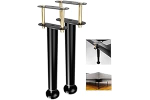 RUIRU BRO 13.8"-23.6" Adjustable Bed Frame Support Legs,Metal Bed Center Slat Heavy Support Leg,UPGRADE Under Bed Support, Bed Slat Reinforcement Kit,Bed Legs for Bed Frame Replacement,More Stable & Quiet(2pcs)