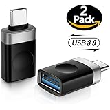 USB-C to USB 3.0 OTG Adapter [2 Packs], Compatible with MacBook Pro, Chromebook, LG Gram, Galaxy S9 S8 Plus Note 8, LG V30 V20 G7 G6, Google Pixel XL 2, ZTE Blade Zmax And More (Black &amp; Gray)