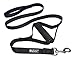 Leash Boss Lite - Two Handle Training Leash for Large Dogs - Heavy Duty Double Traffic Handle Lead (Black)