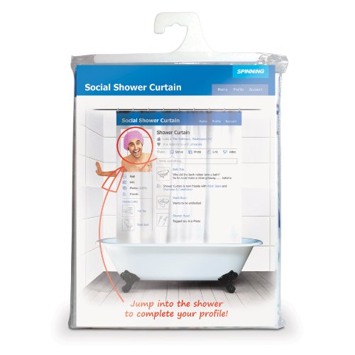 Spinning Hat Social Shower Curtain Home & Kitchen, Bath, Bathroom Accessories, Shower Curtains, Hooks & Liners, Shower Curtains