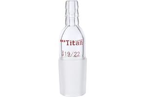 Adamas-Beta Glass Straight Inlet Adapter with 19/22 Joint & 8mm Hose Connection, 67mm Height, Lab Supplies