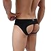 Nightaste Male Underwear Hollow-Out Hip Buttock Athletic Supporter Jockstrap Underpants (M, 2 Black)