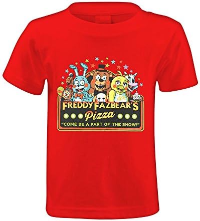 Toypop Five Nights At Freddies Part Of The Show Kids Kids Cotton Round Collar T Shirts Design Red
